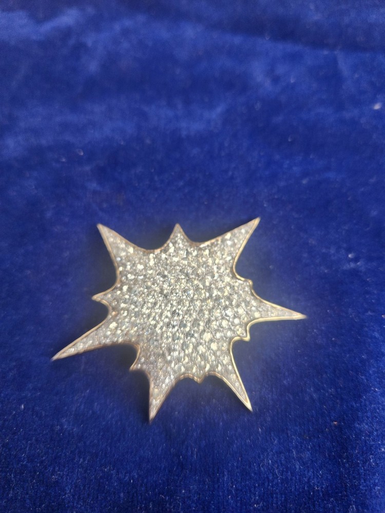 Vintage Jomaz Pavé Rhinestone Supernova Starburst Brooch Pin