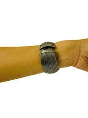 * Ethnic Tribal Engraved Hinged Cuff Bracelet Thailand Boho Jewelry Unique Gift