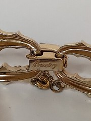 Vintage Barclay Costume Gold Tone Clear Rhinestone Round Link Bracelet Old Money