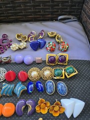Vintage Fashion Earrings Lot Mixed Materials,Multicolor Pre Owned Unbranded D7