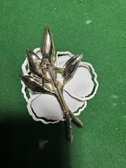 Vintage Flower Brooch And Clip On Earrings Set