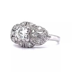 2.50Ct Lab Created Diamond Antique Art Deco Style 14K White Gold Finish Ring