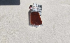 Certified Burma Grade A Jadeite Red Flat Plaque Pendant Sterling Silver Icy