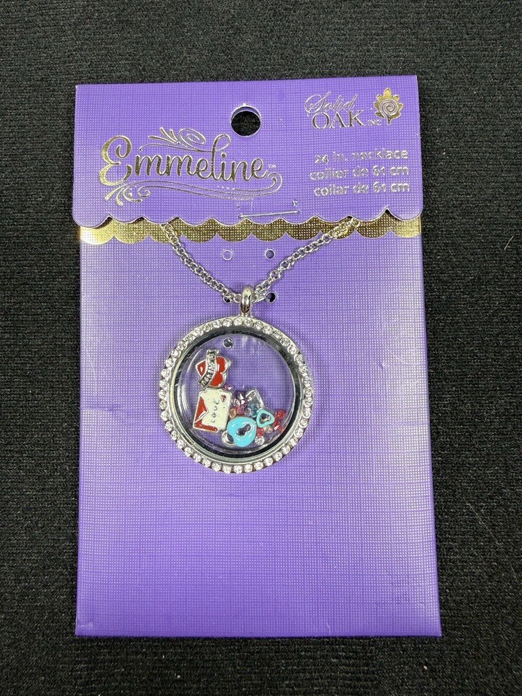 Necklace Glass/enamel/antique Silve-finished “pewter” (zinc Based Alloy)