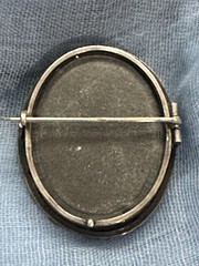 AMAZING VICTORIAN GOLD 18K ,SILVER And PIETRA DURA PHOTO LOCKET PENDANT. c 1900