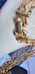 Vintage Jewelry, Hand carved mythical lion stone pendant necklace. Boho look,