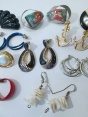 Vintage Earring Lot All Pierced Ears Some Enamel Retro 12 Pairs 1980s 1990s