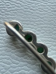 Sterling Silver 925 Graduating Faux Turquoise Glass Earrings Ear Climber SI Mark