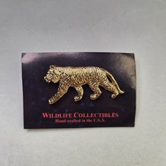 Vintage George G Harris Tiger Pin 24K Gold Plated Pewter Wildlife Collection