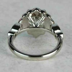 14K White Gold Finish 2.90Ct Art Deco Style Lab Created Diamond Engagement Ring