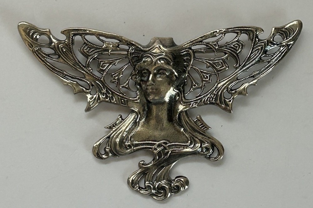 VTG Sterling 925 Art Nouveau Style “Titiana Queen Of The Fairies” Winged Brooch