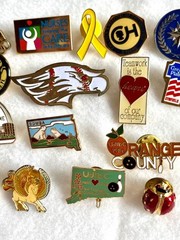 Lot of 24 Various Pin Back pinback pins Nurse / Bowling etc. #78-3