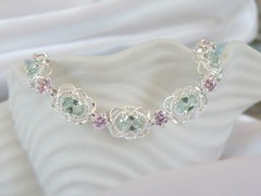 Sterling Silver 925 Mint Green Topaz Gemstone Tennis Bracelet 7.5″