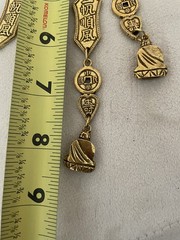 Vintage Large Accessocraft New York NYC Necklace Coro Heavy Brass Buddha 29 In.
