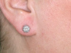 Vintage 1.90ct Diamond and Platinum Stud Earrings