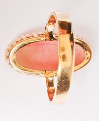 Antique 13/14K Gold Huge Strawberry Quartz Ring 21x11mm Oval Size 6.75 5.8 Grams