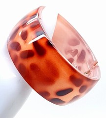 B001 Thick Leopard Animal Print Acrylic Cuff 1.35″ Wide fashion jewelry Bracelet