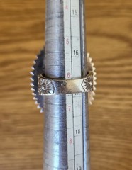 Vintage Amy Kahn Russell AKR 925 Sterling Carved Turquoise Size 6.5 Ring Band