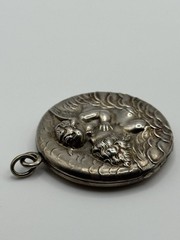 Antique Unger Brothers Unsigned Loves Dream Sterling Silver Locket Pendant