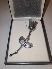 Vintage Silvertone Rose Stem Brooch 2.5 Inches Unsigned 1960-1970 Elegant…