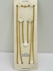 GOLD FILLED CHAIN Necklace 24″ 2.5mm SOLDERED LINKS NEW (NOS)
