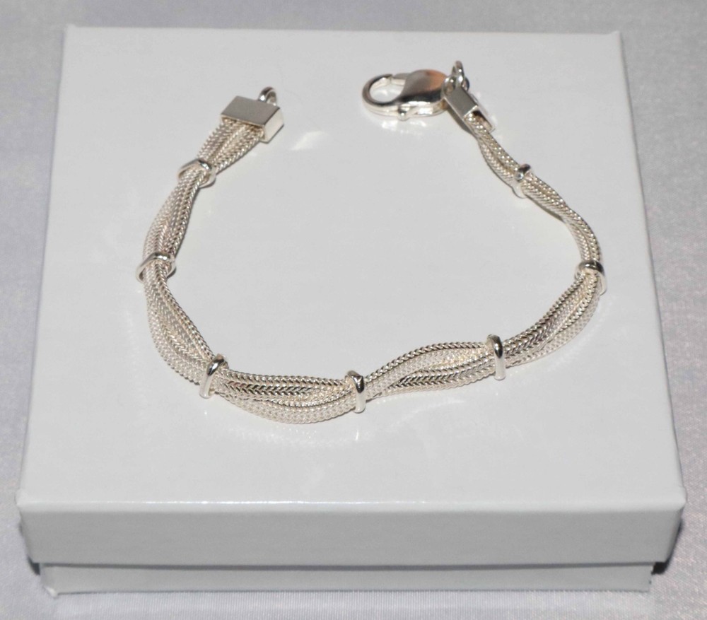 Vintage Sterling Silver Italy Twist Bracelet 16 grams 7.5 inches