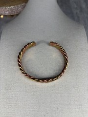 Copper Brass Cuff Bracelet Vintage Twisted Rope Jewelry