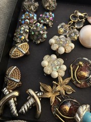 Vintage Clip On Earring Lot , All Wearable Lot #4 Sold As Is