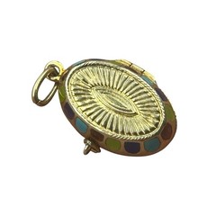 Antique Egyptian Revival Baby Moses Basket Charm with Baby 800 Silver Enamel