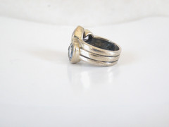 Silpada Sterling Silver CZ Hematite Quartz Wine Flight Ring Size 5