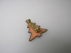 Vintage Mid Century Modern Enamel On Copper Christmas Tree Pin/Brooch Jewelry