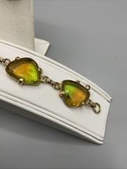 Designer SIGNED Vintage Judy Lee Crystal Bracelet & Clip On Earrings Set