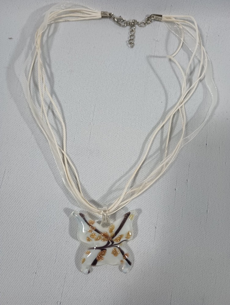 Butterfly Glass Brilliant Pendant Choker Necklace White Clear FAST Shipping