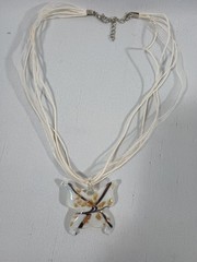 Butterfly Glass Brilliant Pendant Choker Necklace White Clear FAST Shipping