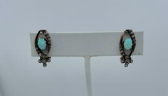 Art Deco Opal Rose Cut Diamond Earrings 14 Karat Gold Antique