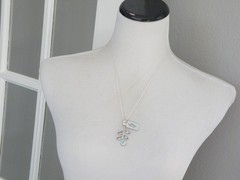 Sterling Silver 925 Natural Heated Blue Topaz Vine Branch Pendant Necklace
