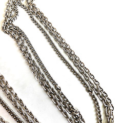 Vintage Celebrity Multi Strand Silver Tone Chain Necklace 24.75″ Fold Over