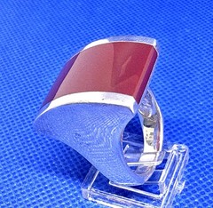 R05 Vintage 1950-1970s Carnelian 925 Silver RING Size 11