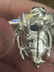 Joan Rivers Bee Pin Brooch Blue Denim Pave Crystal Silver Tone Rhinestones Vtg