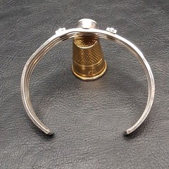 STERLING SILVER 925 Tribal Cuff Bracelet Oval Fire Opal 17.644