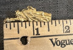 Vintage Statue of Liberty Gold Tone Lapel Pin 1.5 Inches