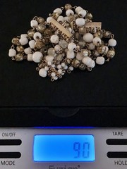 Vintage W Germany Milk Glass Faux Pearl Multi Strand Statement Necklace 90g…