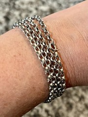 Vtg High Quality Rolo Sterling Silver 21 Gram Chain 30″ Opera-length 1940