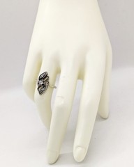 Vintage Elegant RING Silver 925 with Chic Bright Stone -size: 6.75US (17mm) #123