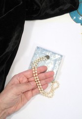 Vintage AKOYA Cultured PEARL Hand-knotted NECKLACE 6mm Sterling Silver 17.75″