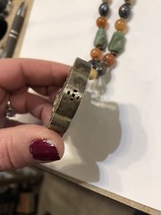 Antique Chinese Repousse Silver Tone Necklace