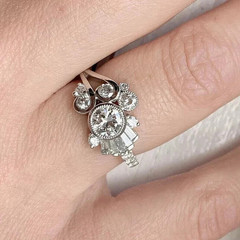 3.15Ct Art Deco Style Lab Created Diamond Engagement 14K White Gold Finish Ring