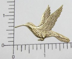 36283 Brass Oxidized Victorian Hummingbird Brass Jewelry Stamping