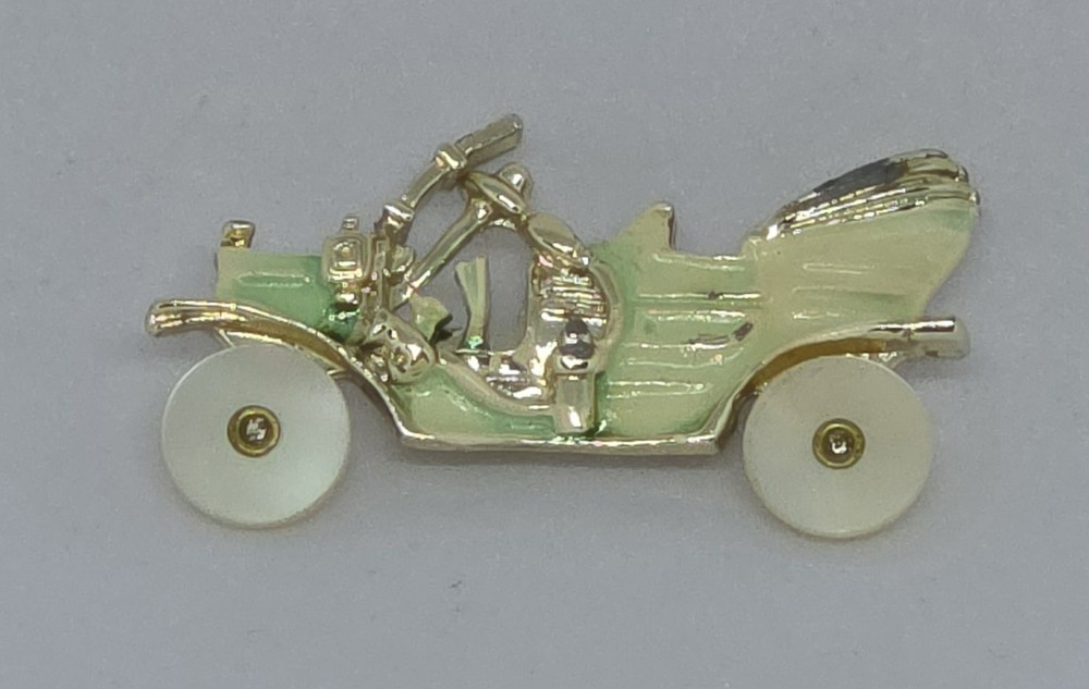Vtg Retro Mechanical Figural Car Cabriolet 50s COLLECTIBLE Pin Brooch