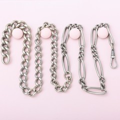 Antique Victorian Upcycled 800 Silver 64gr Fancy Curb 25″ Chain Necklace